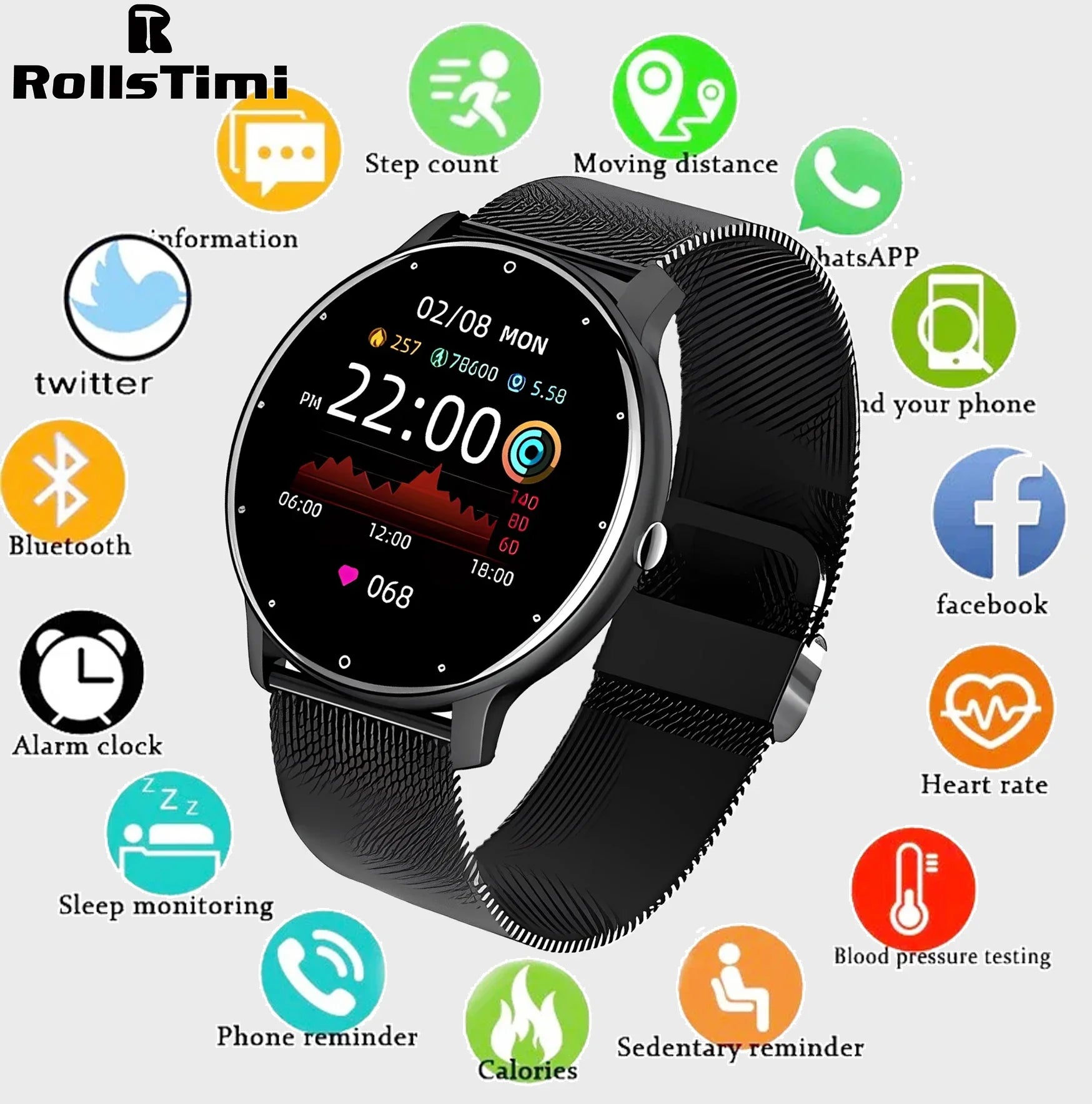 Rollstimi Smart Watch Men Bluetooth Call - Omystec