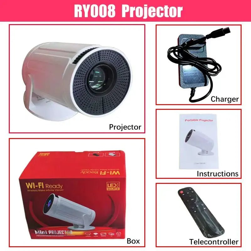 RUSMR Projector RY008 PRO 4K Android Dual Wifi6 - Omystec