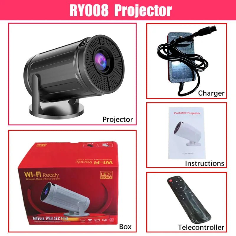 RUSMR Projector RY008 PRO 4K Android Dual Wifi6 - Omystec