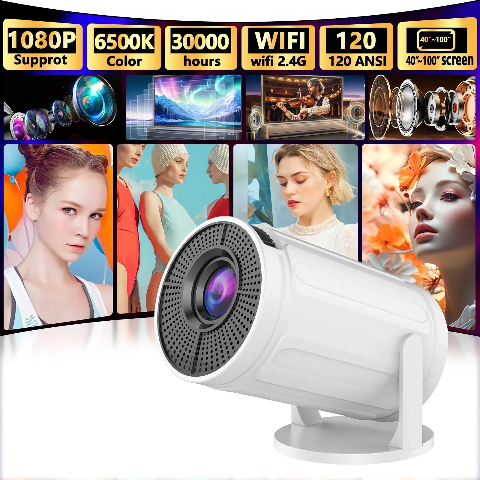RUSMR Projector RY008 PRO 4K Android Dual Wifi6 - Omystec