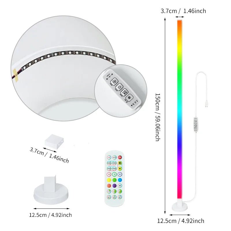 Smart RGB LED Floor Lamp Remote/Switch/APP Control USB Music Sync - Omystec