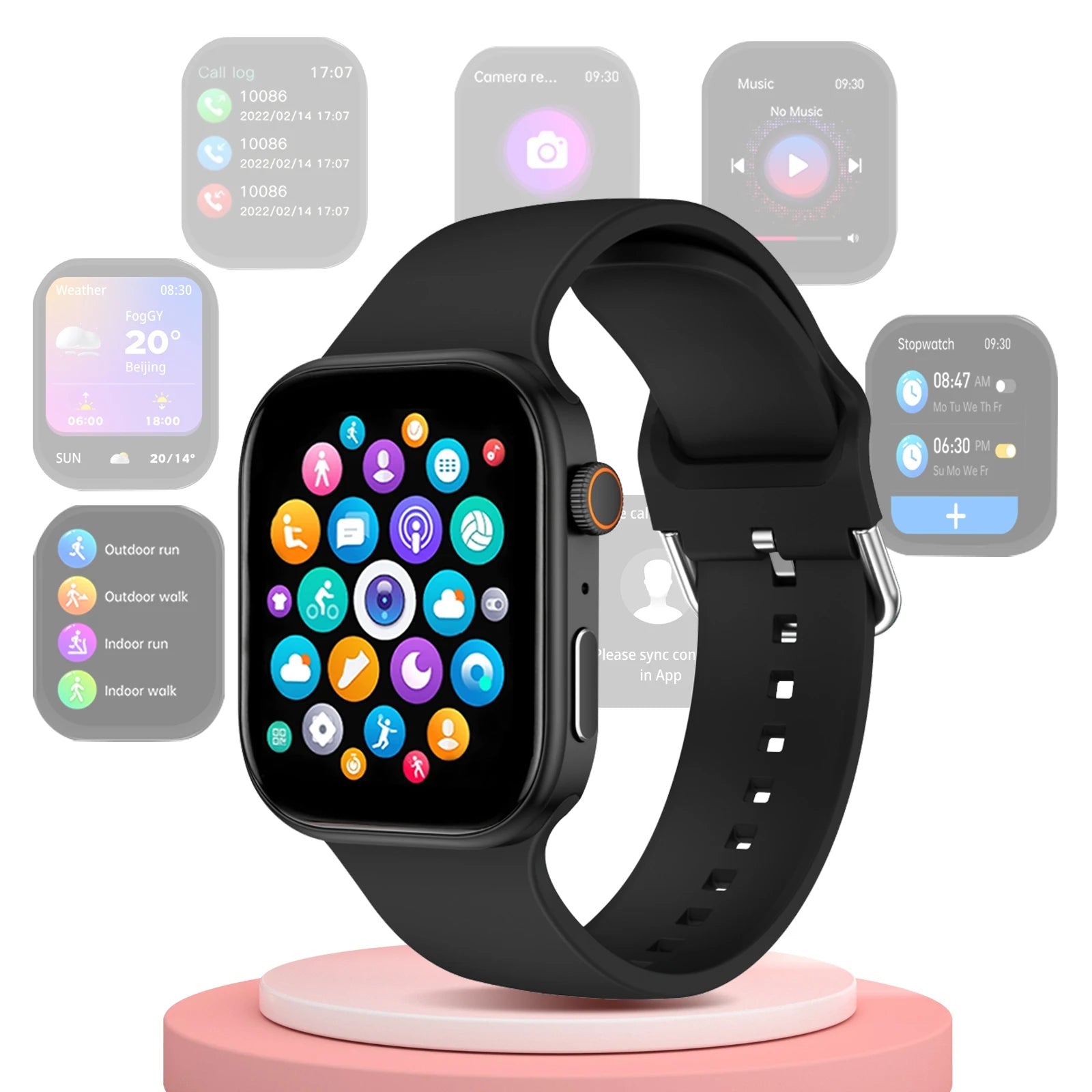 Smart watch, wireless calling, multi - sport mode, unisex - Omystec