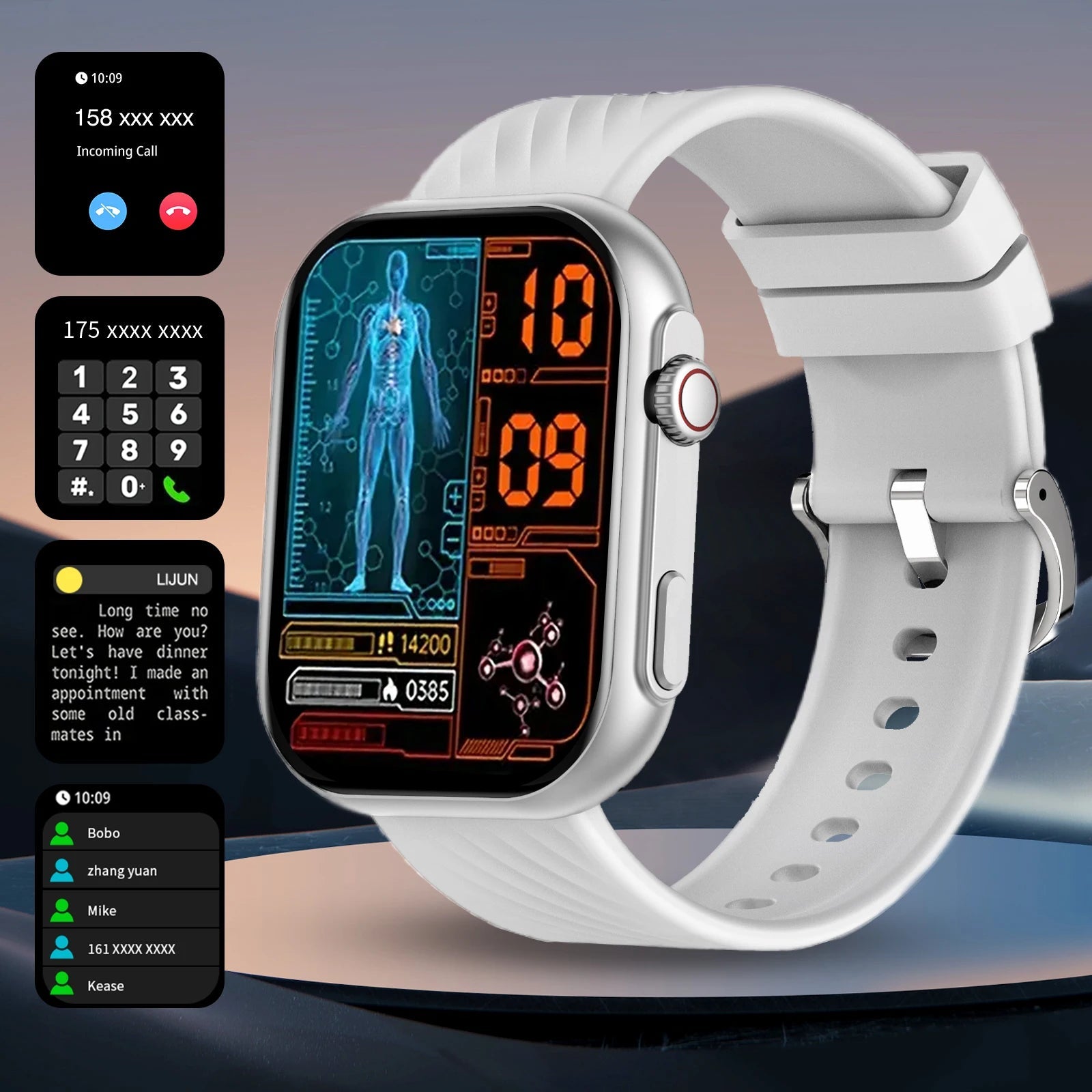 Smart watch, wireless calling, multi - sport mode, unisex - Omystec