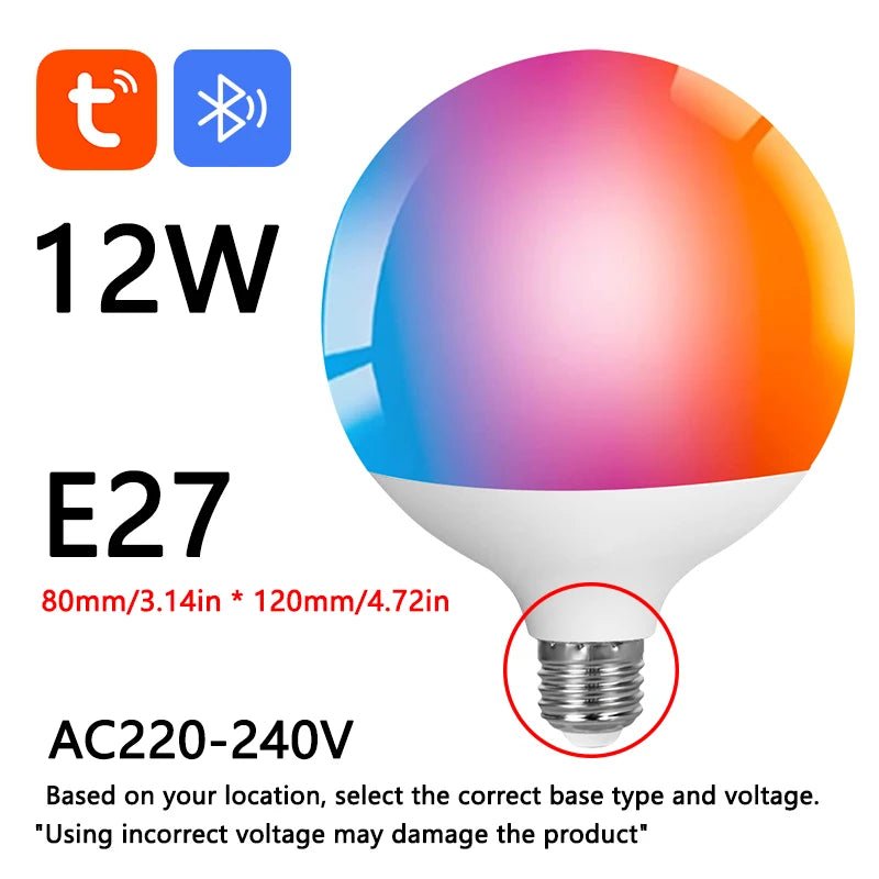 Tuya Bluetooth LED bulb RGBCW color changing light intelligent life APP group control timing - Omystec