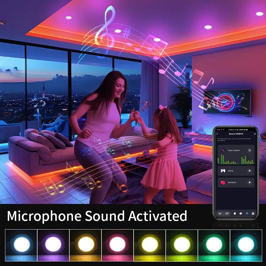 Tuya Smart Led Downlight Smart Life Bluetooth App Dimmable RGB Ceiling Lamp - Omystec
