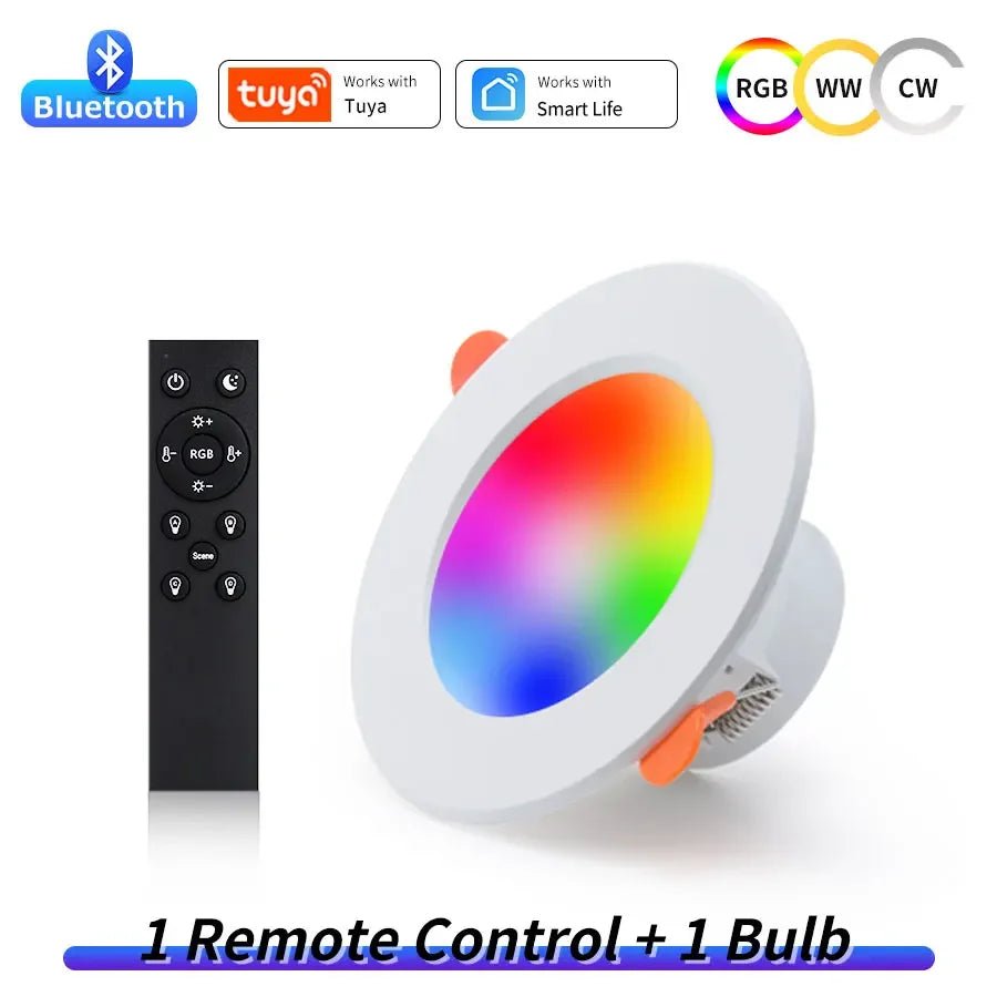 Tuya Smart Led Downlight Smart Life Bluetooth App Dimmable RGB Ceiling Lamp - Omystec
