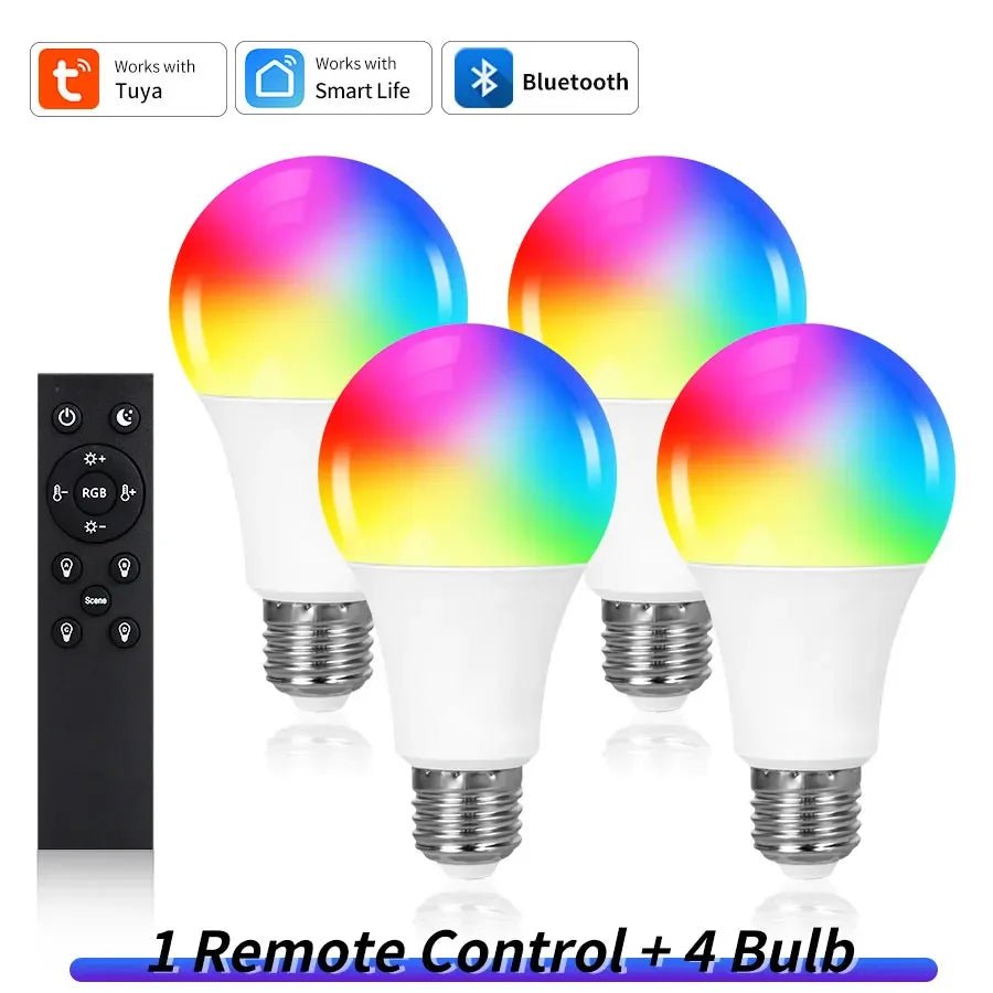 Tuya Smart LED Light Bulb Bluetooth RF Remote Group Control Smart Life RGB Spotlight - Omystec