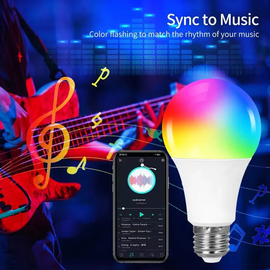 Tuya Smart LED Light Bulb Bluetooth RF Remote Group Control Smart Life RGB Spotlight - Omystec