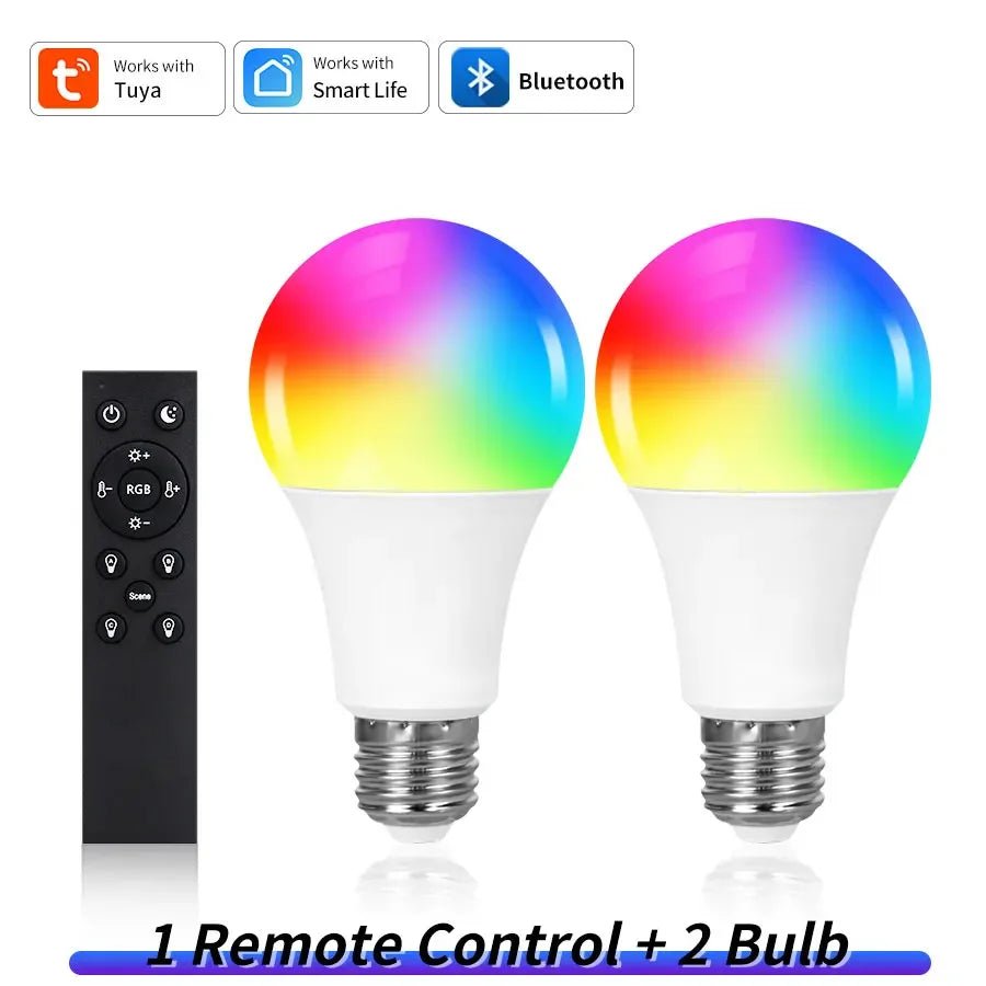 Tuya Smart LED Light Bulb Bluetooth RF Remote Group Control Smart Life RGB Spotlight - Omystec
