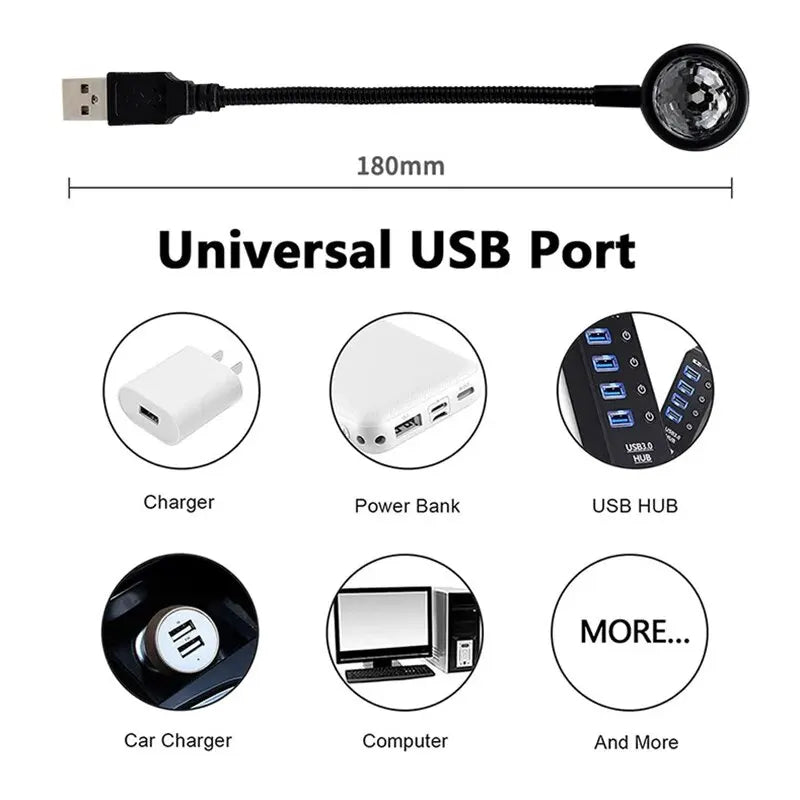 Voice Control Romantic LED Starry Sky Night Light 5V USB Powered Galaxy Star Projector Lamp - Omystec