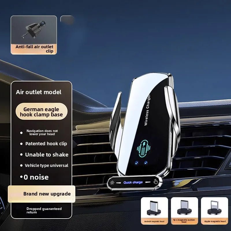 Wireless Charger For Car Mobile Cell Phone Holder Auto Clamping - Omystec