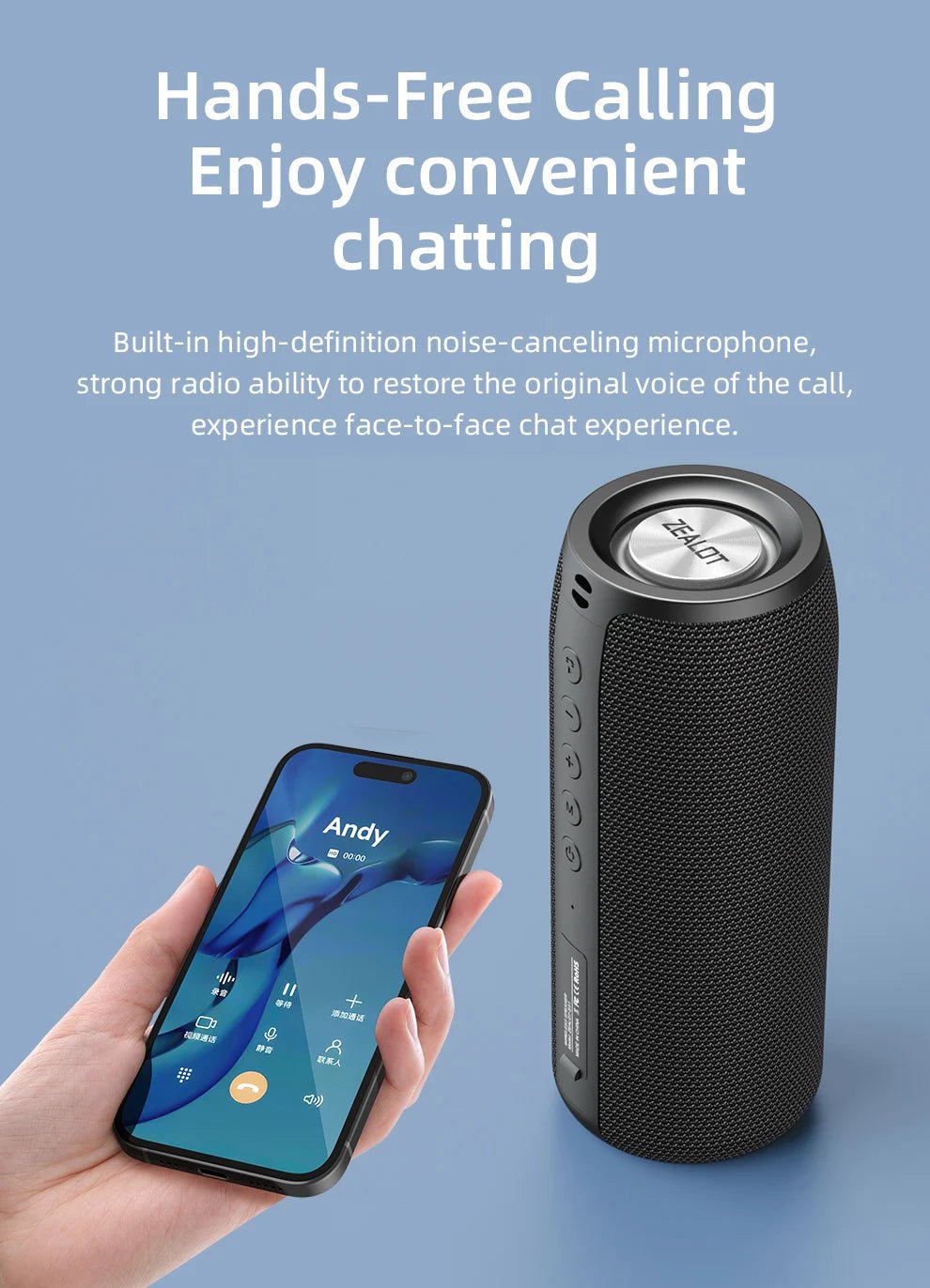 ZEALOT - S51 Powerful Bluetooth Speaker Bass Wireless Waterproof - Omystec