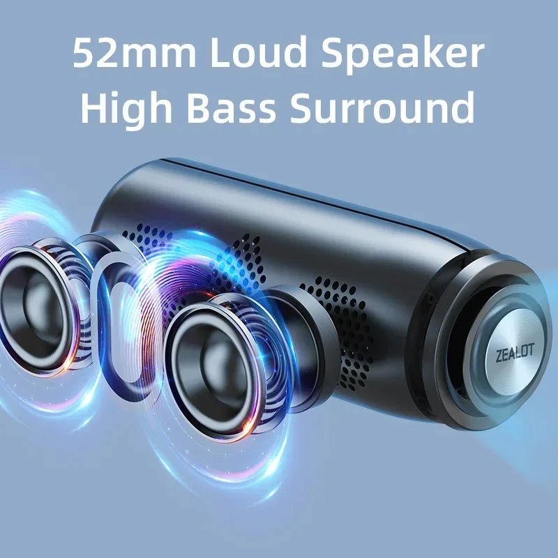 ZEALOT - S51 Powerful Bluetooth Speaker Bass Wireless Waterproof - Omystec